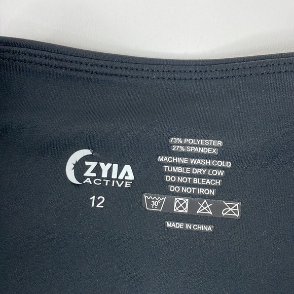 Zyia Athletic black crop 17" high rise leggings size 12 - Picture 3 of 9